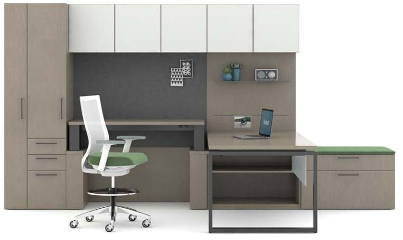 Executive Office with Adjustable Height Return