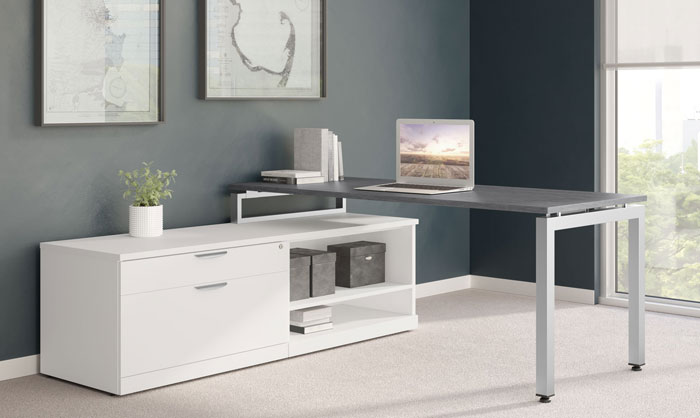 WRK-22 Rival Modern Table Desk with Credenza