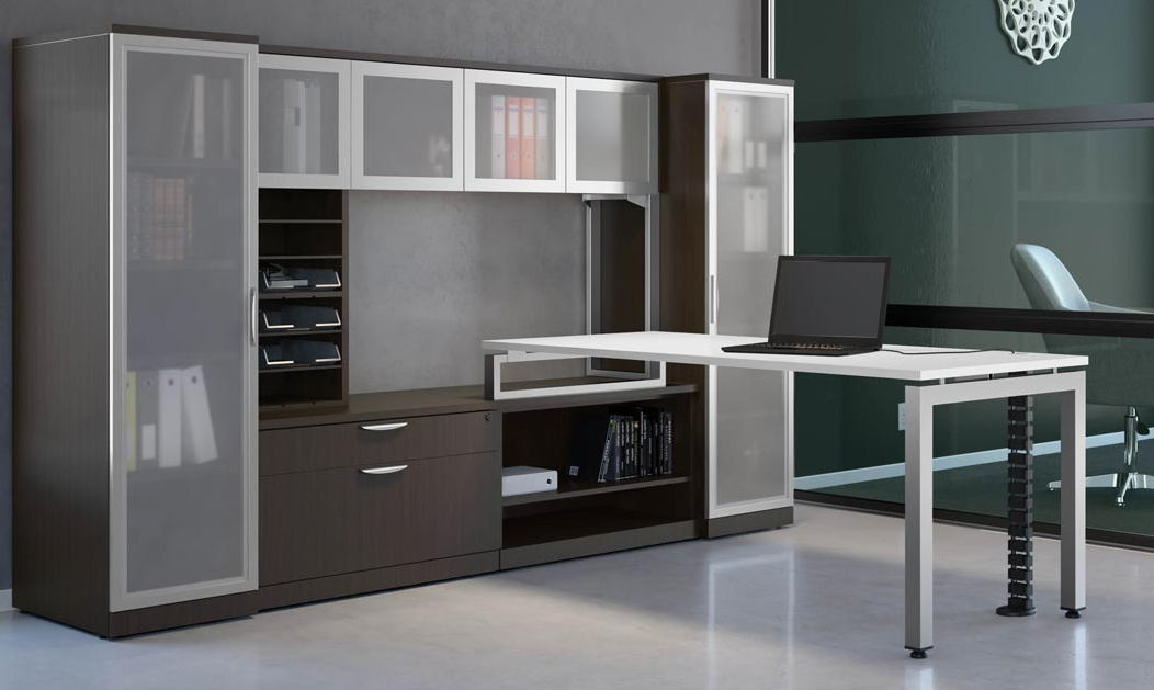 #HOM-23 Office Storage with Frosted Glass