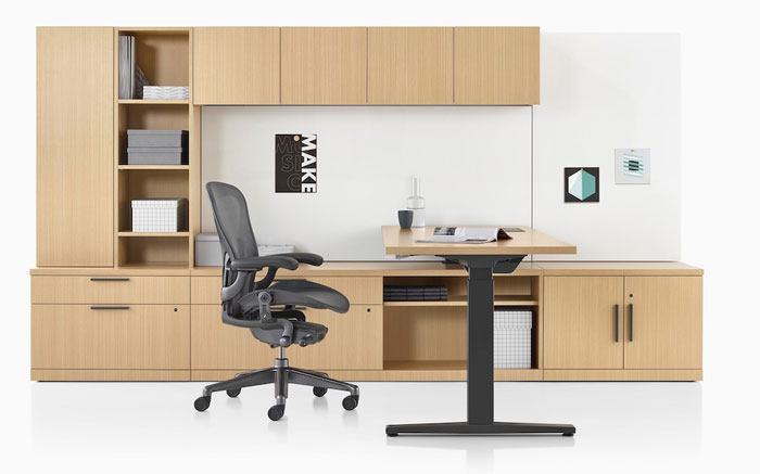 Laminate Plus Wall Unit & Adjustable Desk