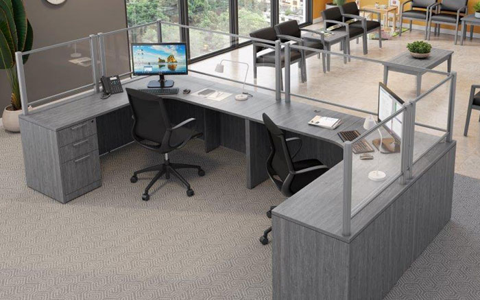 Clear & Frosted  Acrylic Saftey  Desk Mount Dividers