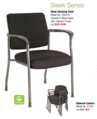 Black fabric office stacking chair