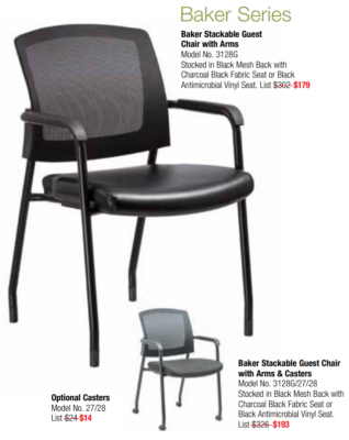 Black mesh stackable guest chair