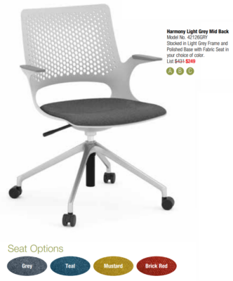 Light grey mid-back office chair