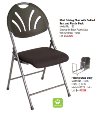 Steel folding chair with dolly