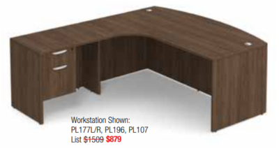 Contemporary L-shaped office desk