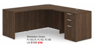 L-shaped office desk workstation