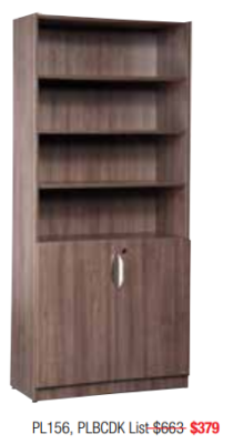 Tall wooden office storage cabinet