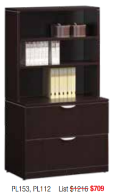 Office bookshelf with storage cabinet