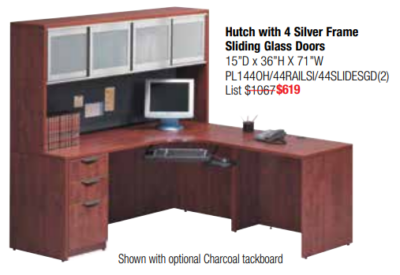 Corner office desk with hutch