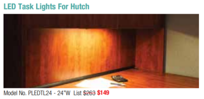 LED hutch task lighting sale