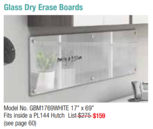 Glass office dry erase boards