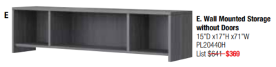 Wall mounted office storage shelves