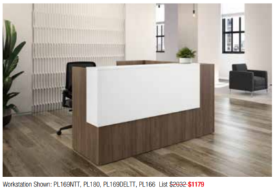 Reception desk office furniture set