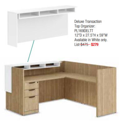 Office desk with top organizer