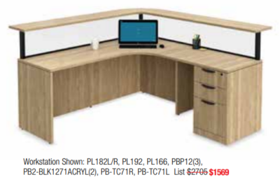 L-shaped office workstation desk