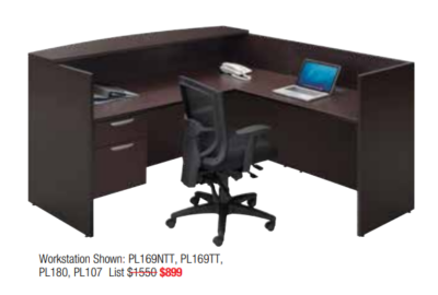 Office workstation desk with chair