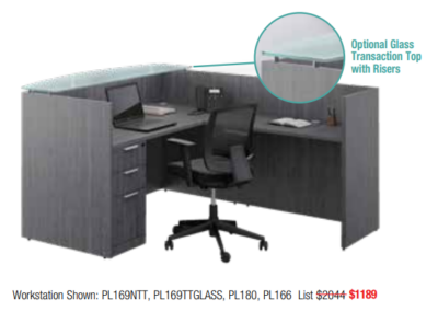 Modern grey office desk workstation