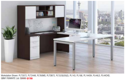 Modern office desk and storage