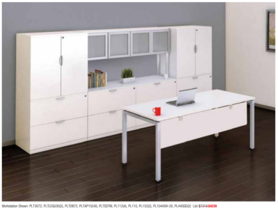 Modern white office furniture set