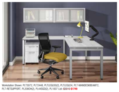 Modern office workstation with chair