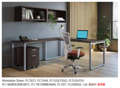 Modern L-shaped office workstation