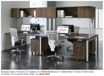 Modern office workstation with chairs