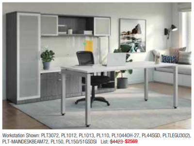 Modern office furniture workspace setup