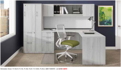 Modern office furniture workspace setup