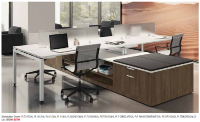 Modern office workstation desks chairs