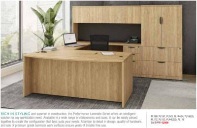 Modern commercial office furniture setup