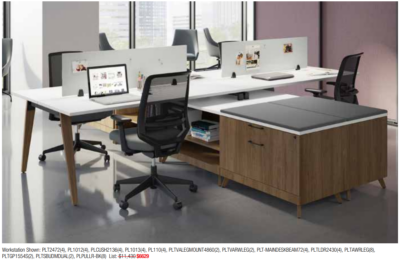 Modern office workstation with furniture