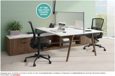 Modern office workstation furniture setup