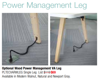 Wooden Office Table Power Management