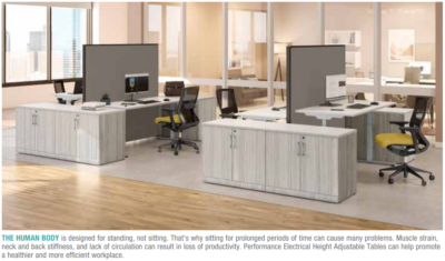 Modern ergonomic office furniture setup