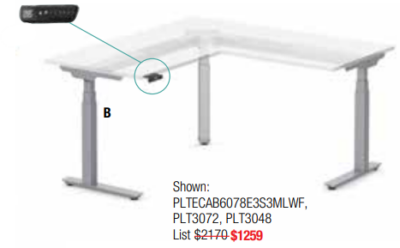 Adjustable L-shaped office desk