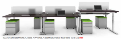 Modern office desks with partitions