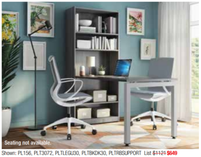 Modern office desk with storage