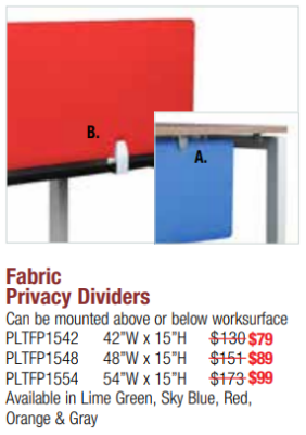 Fabric privacy dividers for desks