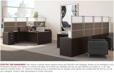 Office cubicles with privacy panels