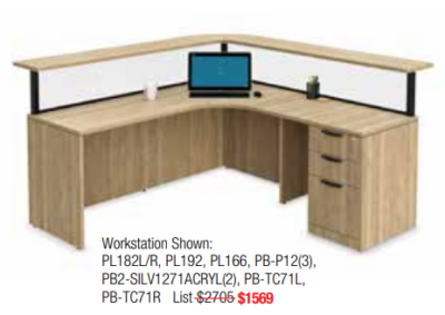 L-shaped office workstation desk