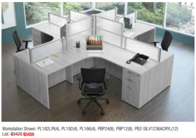 Modern office cubicles and chairs