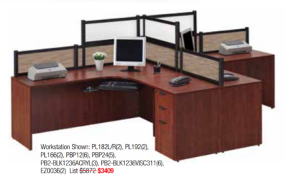 Office desk workstations with partitions