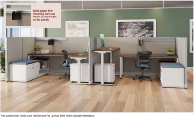 Modern height-adjustable workstations office