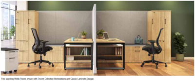 Modern office workstations and storage