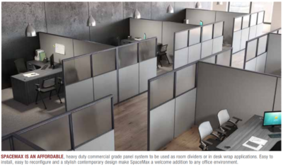 Office cubicles with modern furnishings