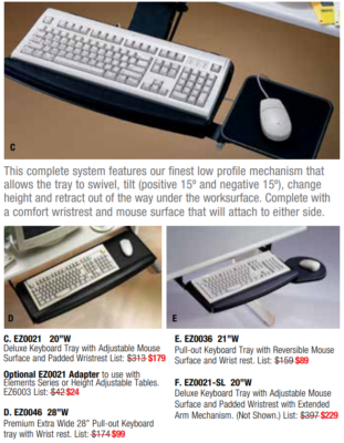 Adjustable pull-out keyboard tray