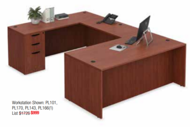 Modern U-shaped office desk