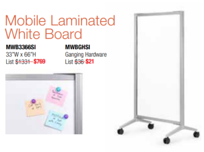 Mobile laminated white board sale