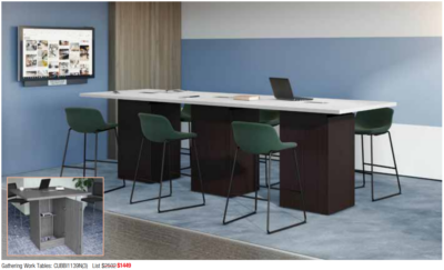 Modern office gathering work tables